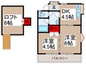 コスモハイツ 2DKの間取り