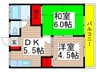 コーポ西原 2DKの間取り