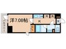 タスキプライムテラス後楽園 1Kの間取り