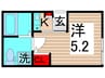 T-flat綾瀬 1Kの間取り