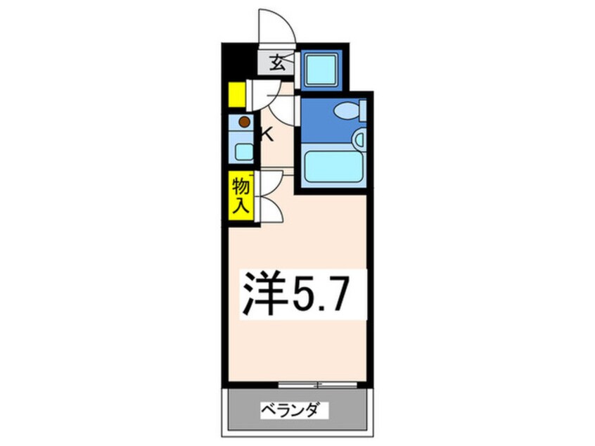 間取図 ﾊﾟ-ｸﾉｳﾞｧ横浜阪東橋弐番館(506)