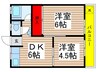 マンションユ－ガ 2DKの間取り