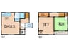 北大塚三丁目戸建 2DKの間取り
