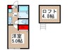 プルマス戸塚安行 1Kの間取り