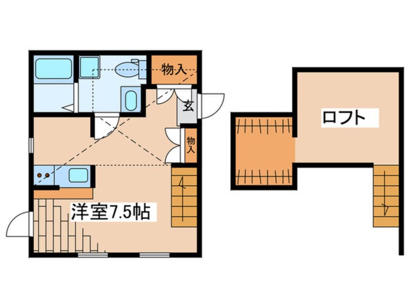 間取図 プリマドンナ淵野辺　弐番館