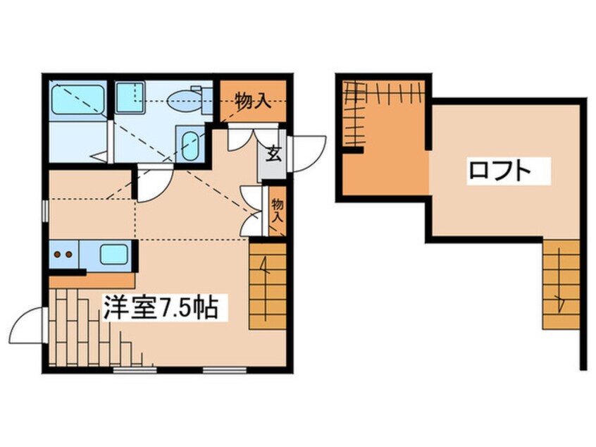 間取図 プリマドンナ淵野辺　弐番館