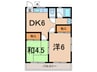 コ－ポラス原 2DKの間取り