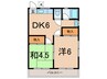 コ－ポラス原 2DKの間取り