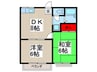 ミヌマストリ－ム 2DKの間取り