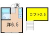 スリーウッドハイツA 1Rの間取り