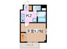 サンパティックオキクラ 1Kの間取り