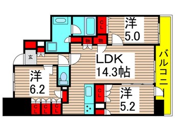 間取図 プラウド綾瀬（1302）