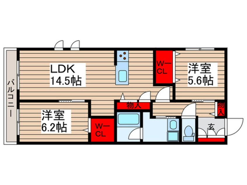 間取図 仮)ルミノサ・ファミリアA