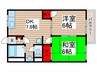 スカイハイツ 2DKの間取り