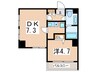 東池袋デュ－プレックスリズ 1DKの間取り