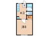クレセント渡辺Ｃ 1Kの間取り