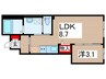 グリーヒル 1LDKの間取り
