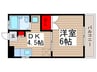 ビーブタウン高田 1DKの間取り