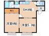 サガミハイツ 2DKの間取り