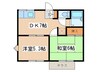ブリーズ町田木曽 2DKの間取り
