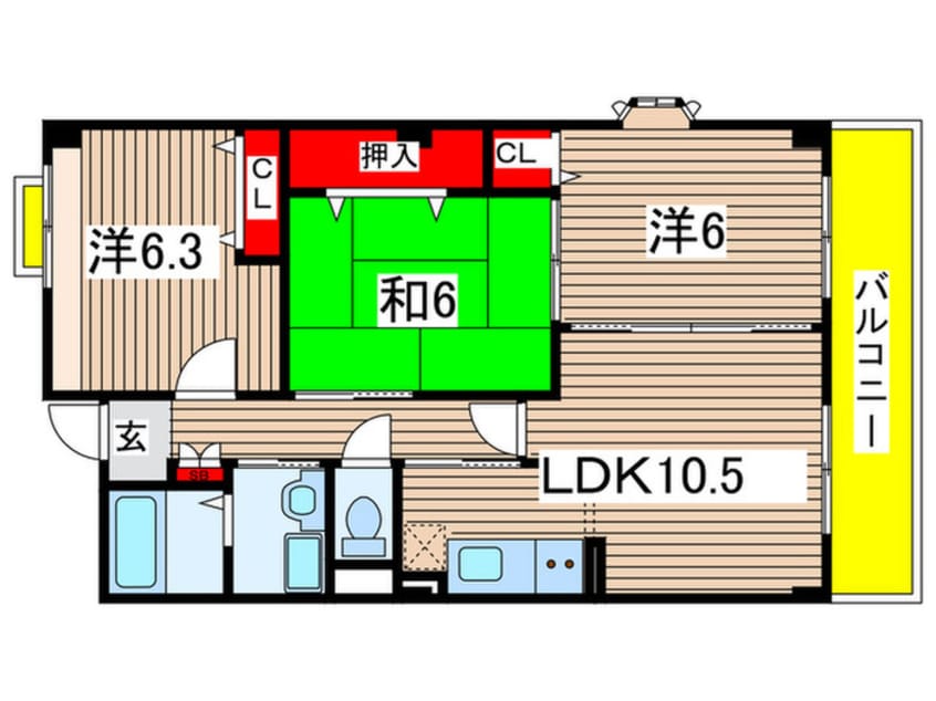 間取図 プラティ－ヌ・パレ弐番館