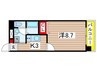 都町小川マンション 1Kの間取り