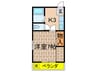 住幸荘 1Kの間取り
