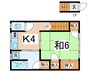 秋山アパ－ト 1Kの間取り