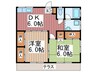 ハウスタカハシＢ棟 2DKの間取り