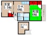 ＩＫグリ－ンハイツパ－ト１ 2DKの間取り