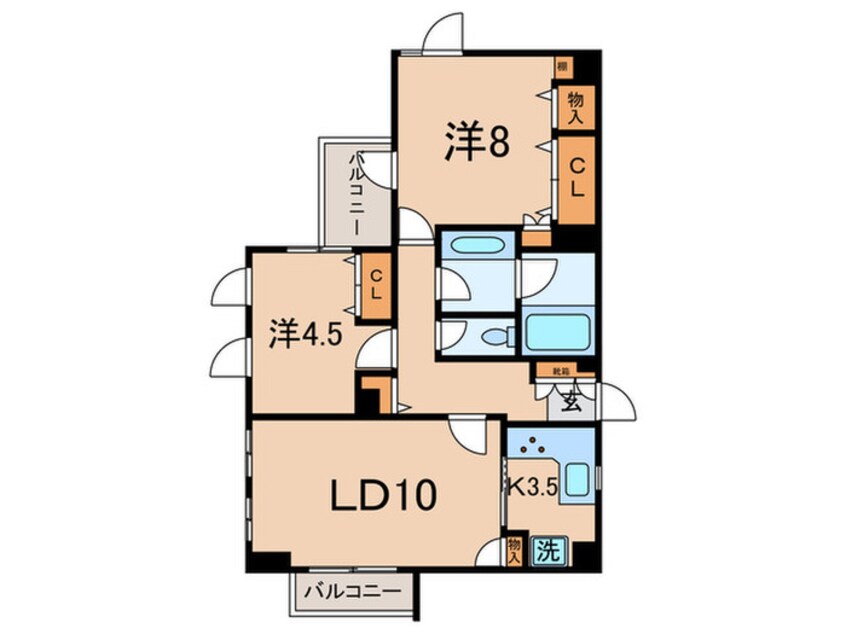 間取図 コルザ奥沢・２