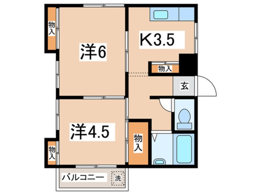 間取図 ロイヤルハイツ相模原（502）