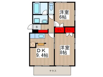 間取図 グリーン・フォレスト城北Ｂ