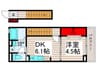 NSハイツⅢ暁 1DKの間取り