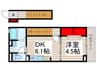 NSハイツⅢ暁 1DKの間取り
