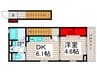 NSハイツⅢ暁 1DKの間取り