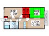 プロムナ－ド４番館 2LDKの間取り