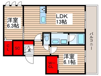 間取図 ルミノサ・ファミリアB