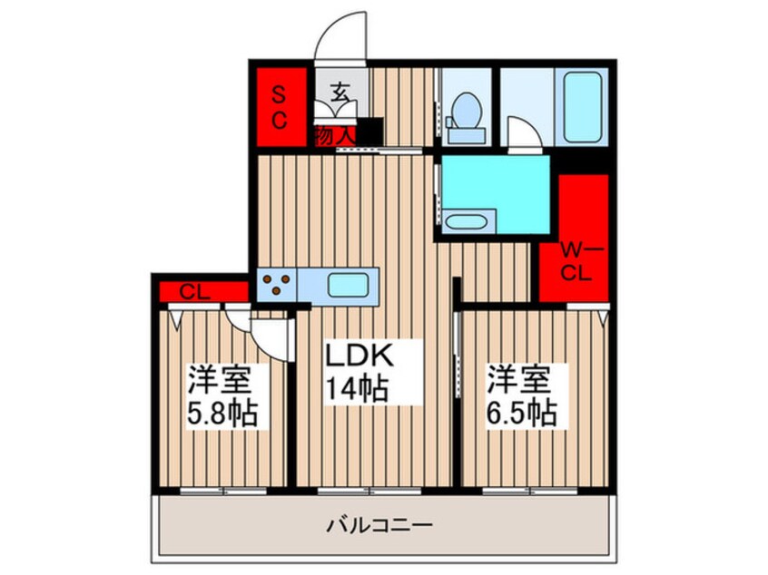 間取図 ルミノサ・ファミリアB