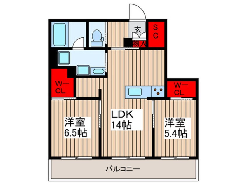 間取図 ルミノサ・ファミリアB