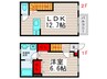 セトル栗原 1LDKの間取り