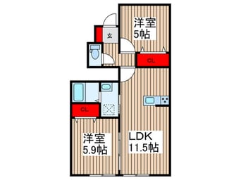 間取図 ラヒューガA