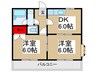 トレンディハイツ 2DKの間取り