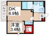 プラーナ八潮 1DKの間取り