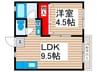 荻野ハイツ 1LDKの間取り