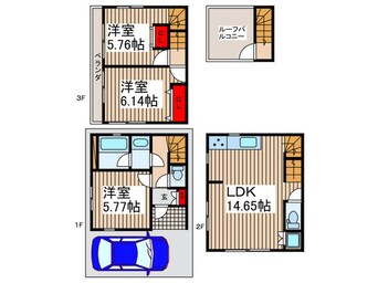 間取図 市川南１丁目貸家