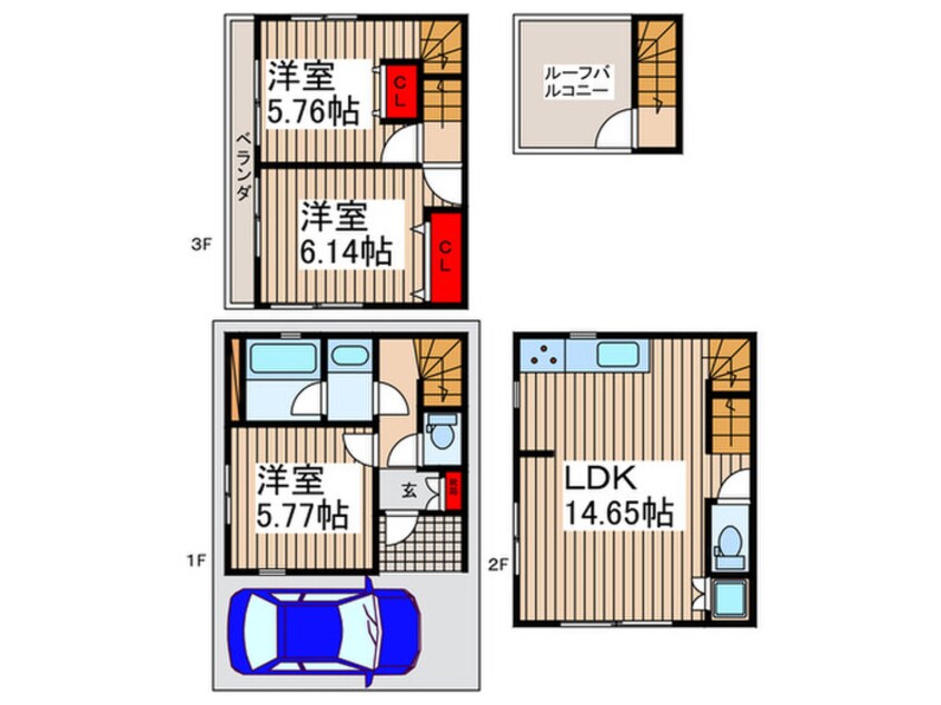 間取図 市川南１丁目貸家