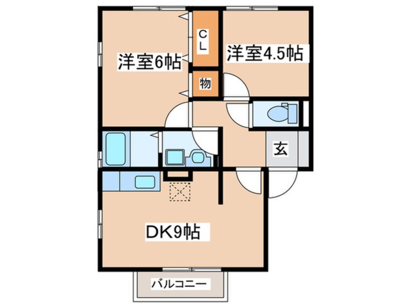 間取図 セジュ－ル鶴園