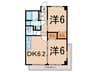 月村マンションＮｏ.３２ 2DKの間取り