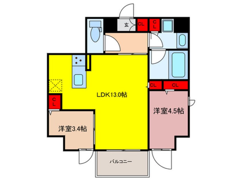 間取図 Ｌｏｇ　銀座ＥＡＳＴ（６０３）